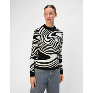 OBJRAY LS KNIT PULLOVER AOP NOOS