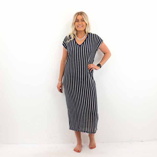 VMLANA SS V-NECK CALF DRESS