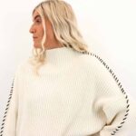 ONLQUEENIE LS CONTRAST HIGH NECK KNIT