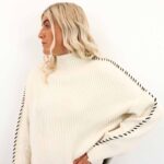 ONLQUEENIE LS CONTRAST HIGH NECK KNIT