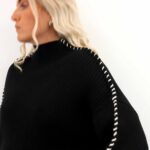 ONLQUEENIE LS CONTRAST HIGH NECK KNIT