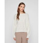VIRIL L/S O-NECK POINTELLE KNIT TOP