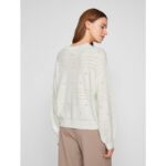 VIRIL L/S O-NECK POINTELLE KNIT TOP