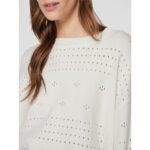 VIRIL L/S O-NECK POINTELLE KNIT TOP