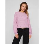 VIRIL L/S O-NECK POINTELLE KNIT TOP