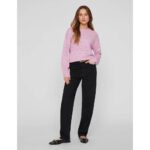 VIRIL L/S O-NECK POINTELLE KNIT TOP