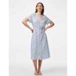 PCNYA SS V-NECK MIDI DRESS