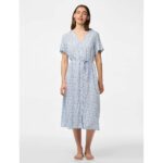 PCNYA SS V-NECK MIDI DRESS