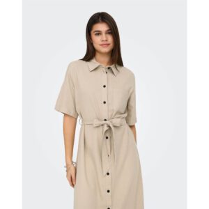 ONLCARO S/S LINEN BELT DRESS