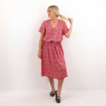 PCNYA SS V-NECK MIDI DRESS
