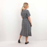 PCNYA SS V-NECK MIDI DRESS