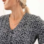 PCNYA SS V-NECK MIDI DRESS